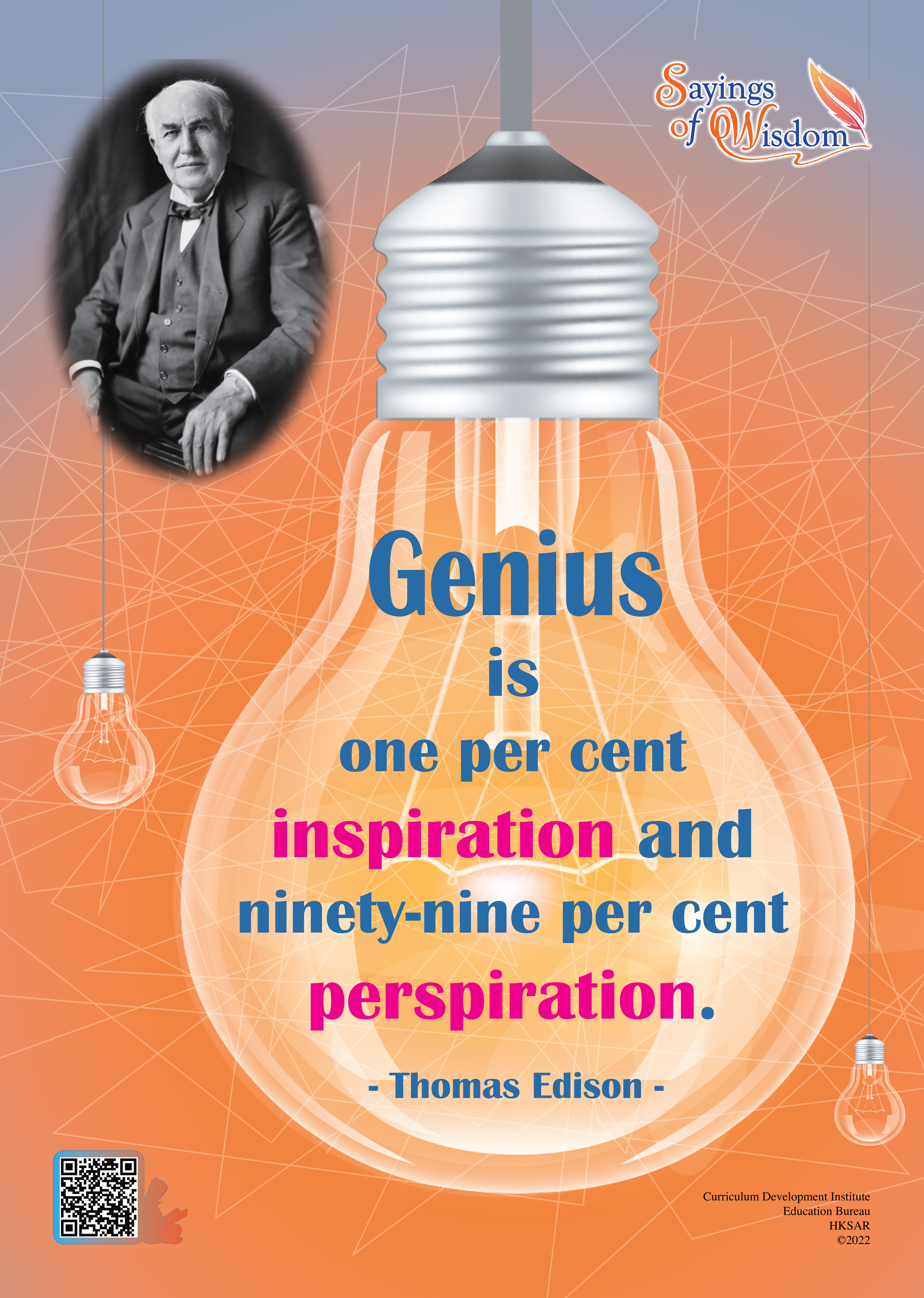 Genius is one per cent inspiration and ninety-nine per cent perspiration.